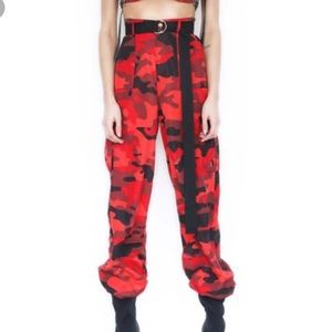 I.AM.GIA RED CAMO PANTS / SIZE M / missing belt